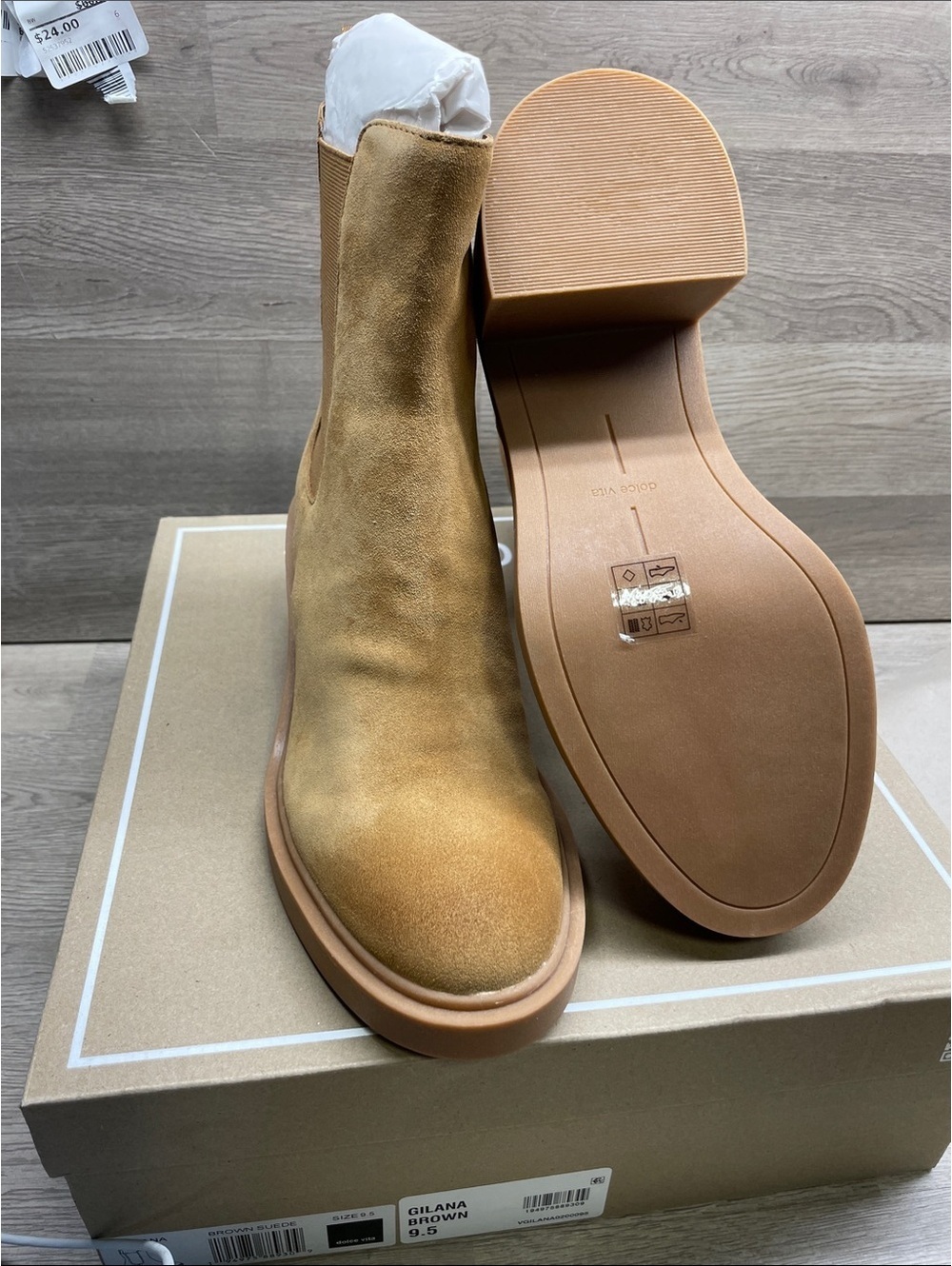 Dolce Vita Brown Suede Chelsea Ankle Boots #154